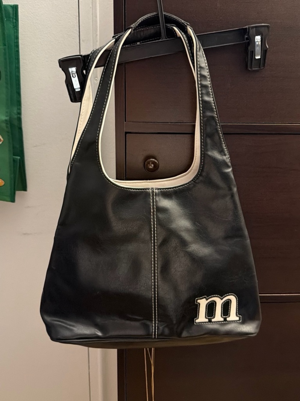 Nine West Black and White Leather Tote